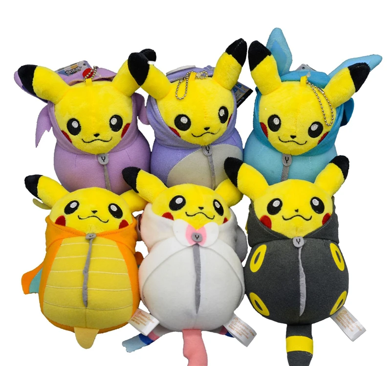 6 шт./лот 15 см Пикачу плюшевая игрушка Косплэй Sylveon Чаризард Umbreon Espeon из