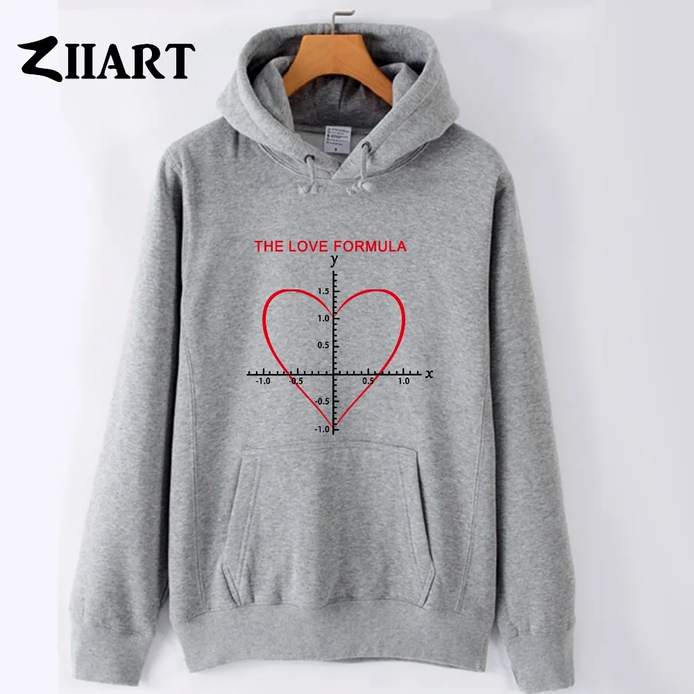 Мужская Флисовая Толстовка с надписью the love formula Math Equation for a Heart на осень и