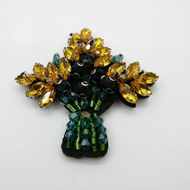 

1pc tree flower Rhinestone beaded Patches for clothing Sew sequins sew on patch applique embroidery parche for hats bags