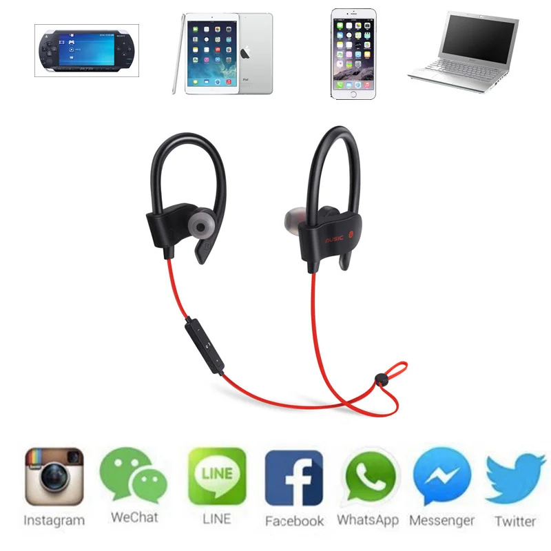 Bluetooth Беспроводные наушники с микрофоном спортивные Hifi супер бас настоящие