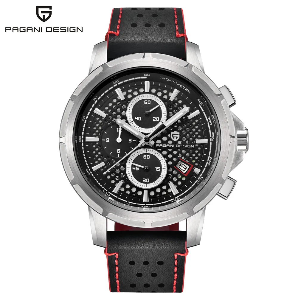 Orologio uomo PAGANI дизайнерские модные роскошные Брендовые спортивные мужские кварцевые часы Уникальный светящийся Циферблат Водонепроницаемые мужские часы плюс коробка - Цвет: 1