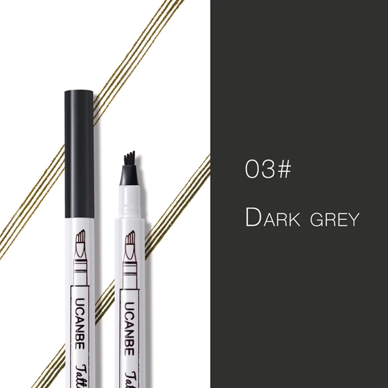 3pcs 03 Dark Grey UCANBE, 3 шт./лот, ручка для бровей, косметика, водостойкая, для макияжа, долговечная, для татуировки, устойчивая к размазыванию, карандаш для бровей, усилители, Длительное Действие - Цвет: 3pcs 03 Dark Grey