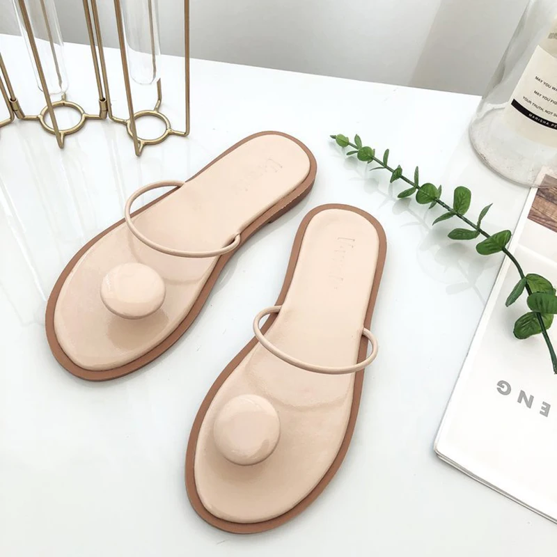 Летние женские вьетнамки из лакированной кожи брендовые минималистические