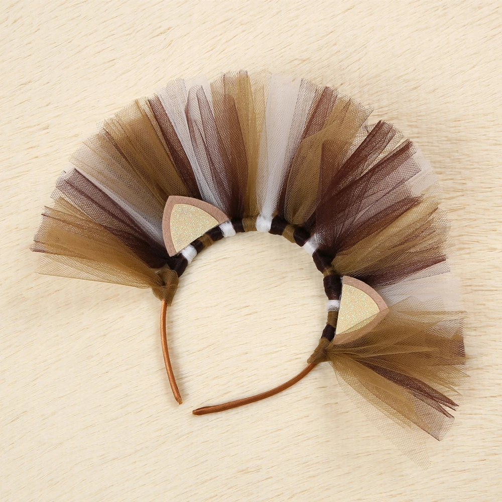 Brown Flower Girls Tutu Dress Children Cosplay Animal Lion Costume Up Fancy Girl Kids Halloween Birthday Party 1-14Y | Детская одежда и