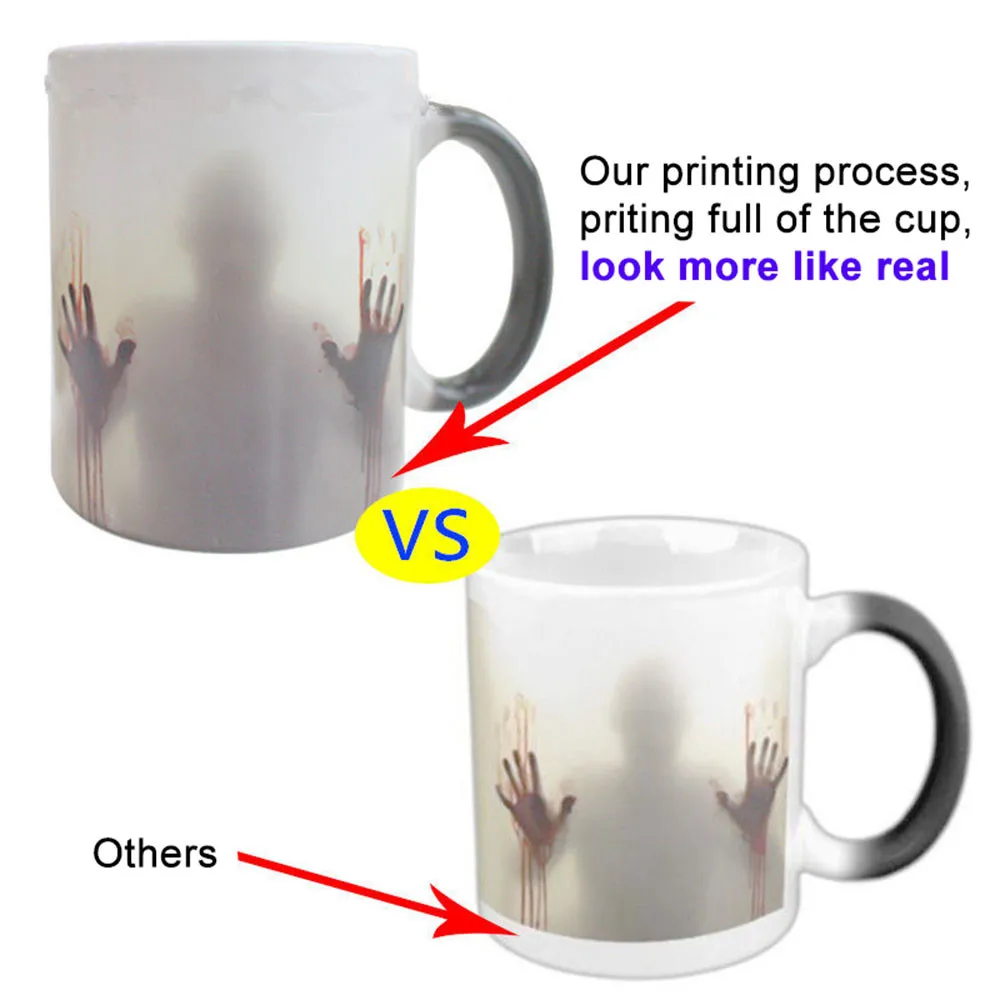 Хэллоуин Цвет изменить Кофе кружки 330 мл зомби Магия теплочувствительная