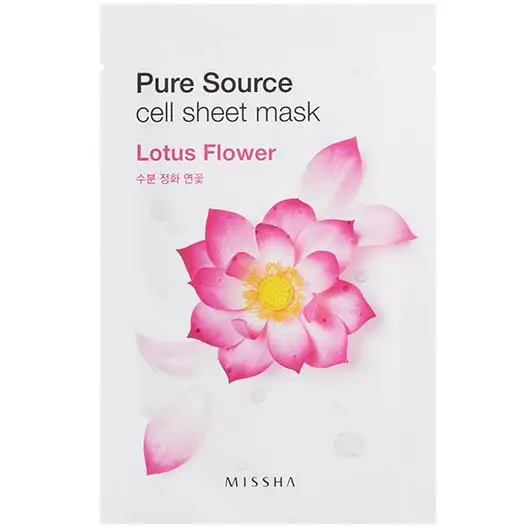Lotus flower 1pcs 100 маска для лица из Кореи, маска для ухода за кожей, увлажняющая отбеливающая маска для лица MISSHA, 1 шт - Цвет: Lotus flower 1pcs