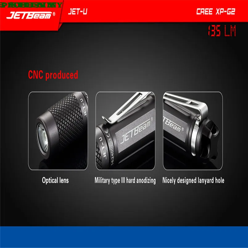 Новинка! JETbeam JET-U XP-G2 135LM мини портативный водонепроницаемый светодиодный фонарик# NO25