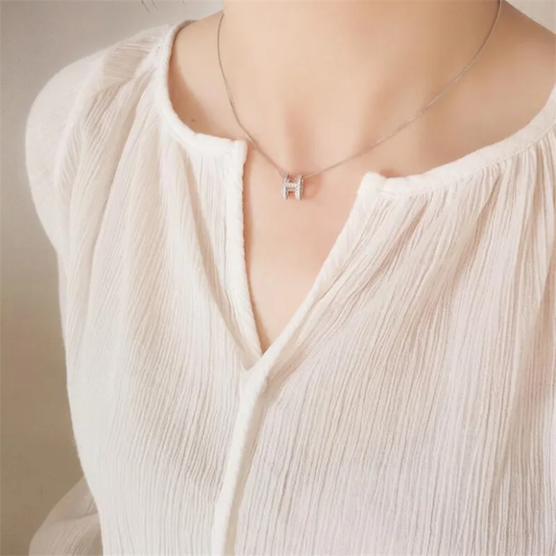 Новая мода оригинальный дизайн буквы полный Циркон блестящая подвеска цепь