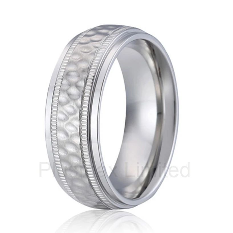 

high quality Anel de Casamento handmade titanium jewelry unique design super cool 8mm men wedding band finger ring