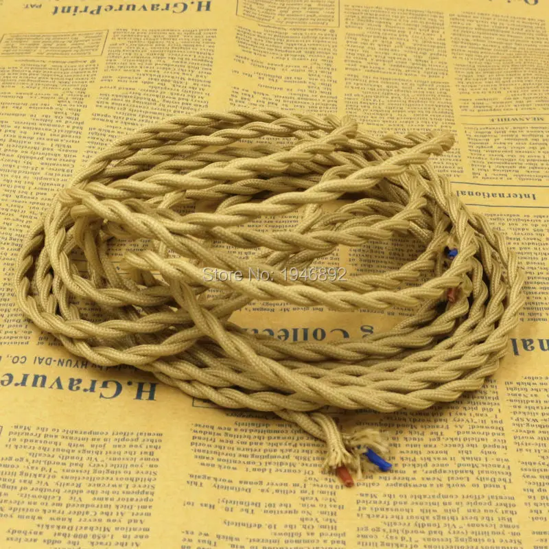 5 м/лот 2x0 75 винтажный трос витой кабель Ретро Плетеный Электрический провод ткань