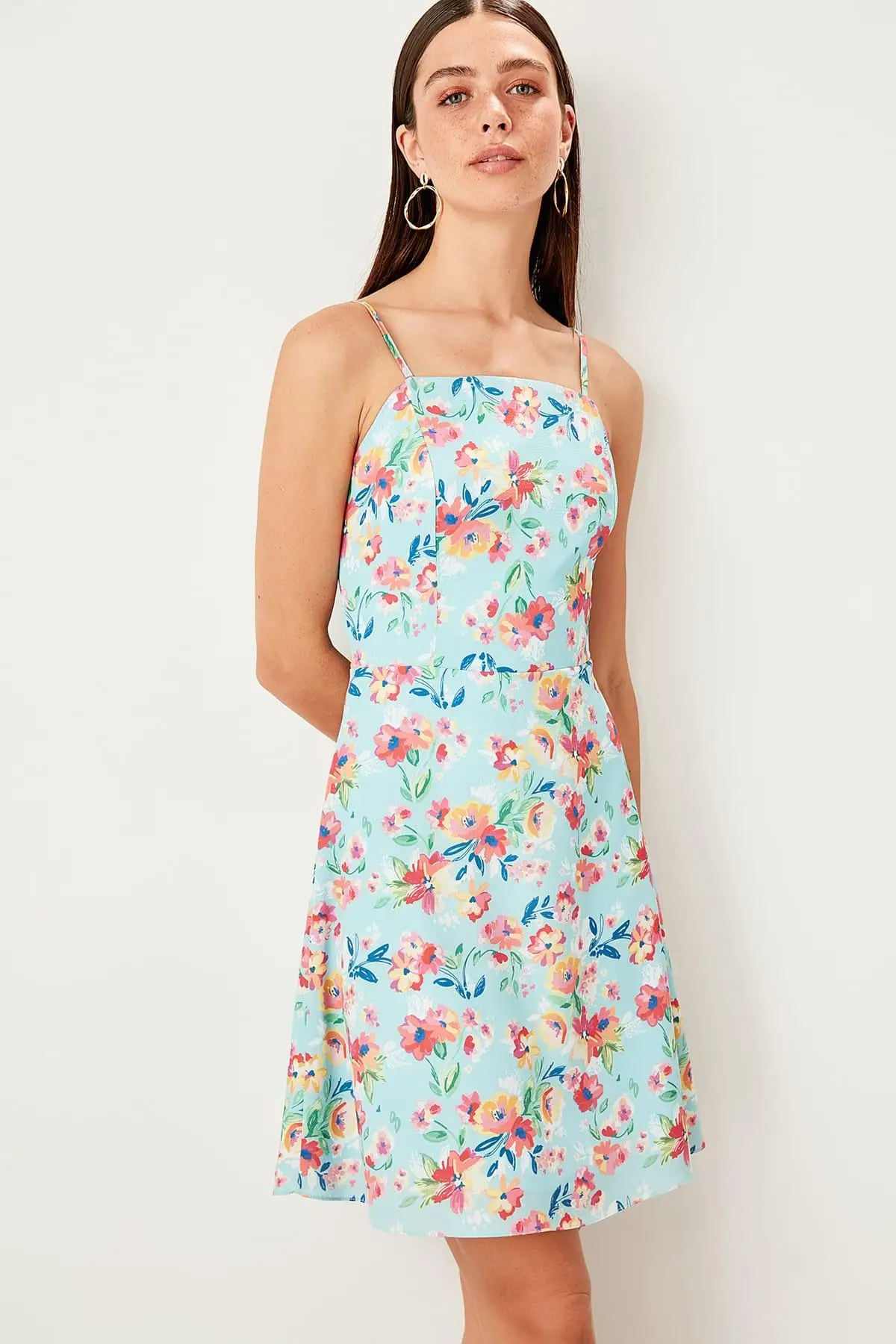 Trendyol Mavi Платье с рисунком TWOSS19EL0068|Женские платья| |