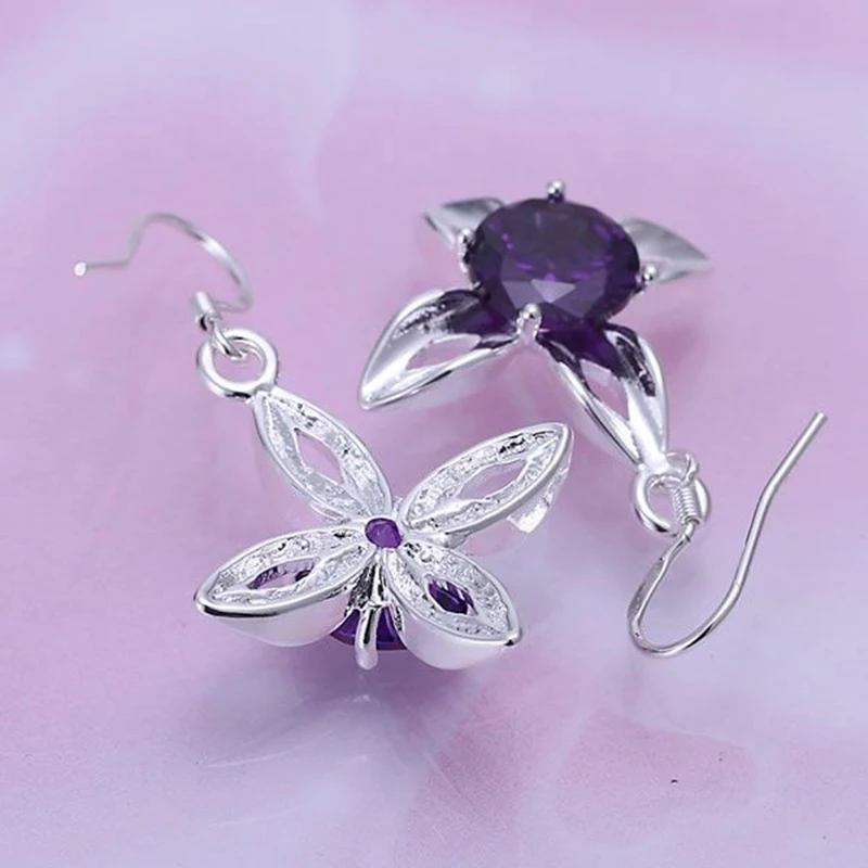 Модные ювелирные изделия для женщин покрытые серебром 925 пробы Серьги в виде