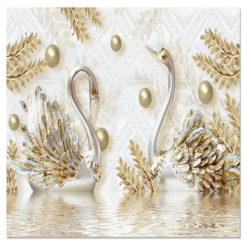Домашний декор обои для гостиной Лебедь жемчуг алмазное украшение цветы