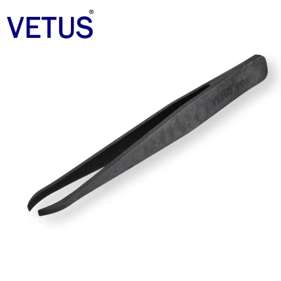 708 - 120mm Антистатические пластиковые пинцеты VETUS, 709 углеродное волокно, проводящая кислота и щелочь, устойчивые к пыли, пластиковые пинцеты для очистки - Тип головки пинцета: 708 - 120mm