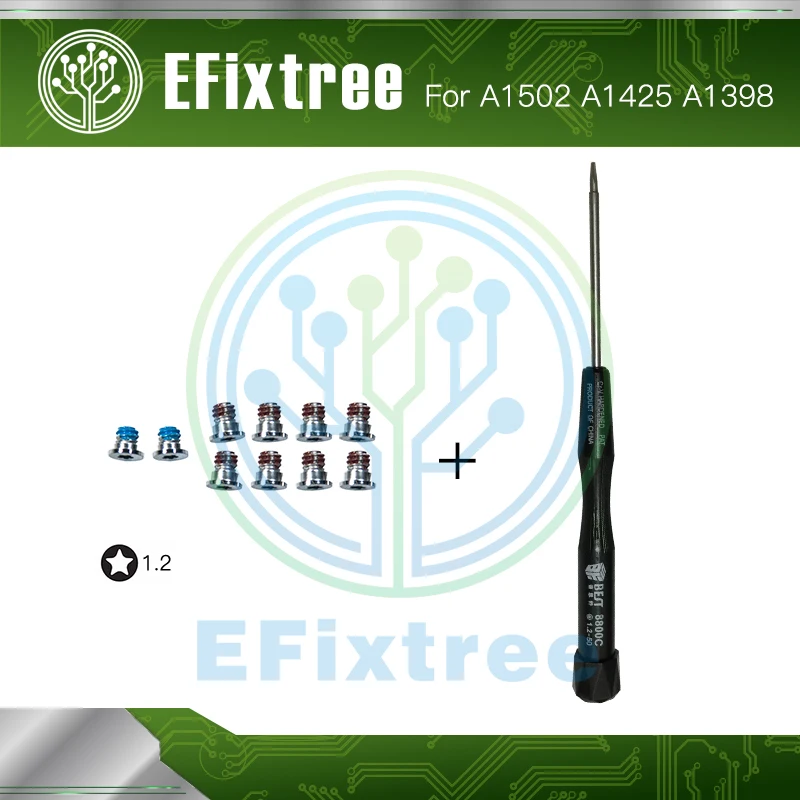 

100% Genuine NEW 11Pcs Laptop Rubber Bottom Case Screws Set+Tools for Macbook Pro Retina A1502 A1398 A1425 13" 15"