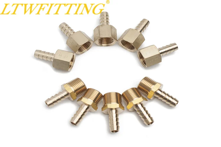 LTWFITTING Value Pack латунный фитинг 5/16 &quotHose Barb x 3/8&quot Female NPT и муфта Резьбовая |