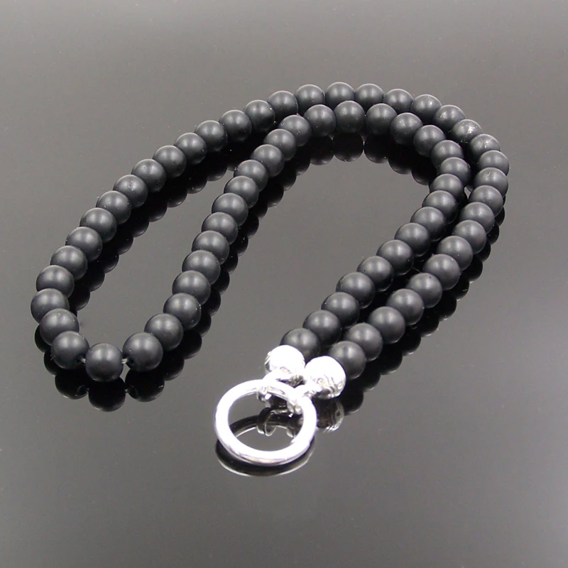 Бренд Muffiy черные матовые обсидиана бусы ожерелье для кулона Европейский Cool