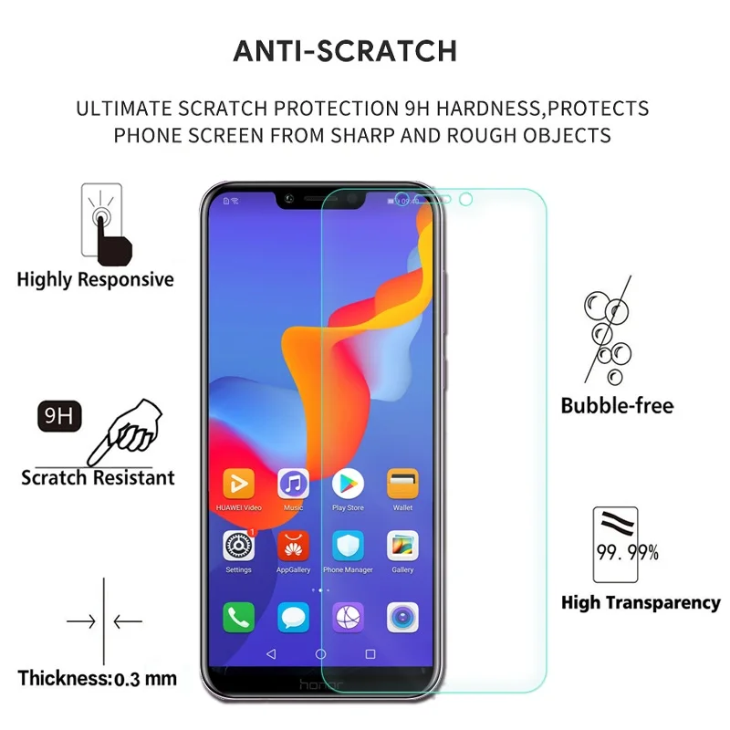 2 шт. Премиум Закаленное стекло для Huawei Honor Play защита экрана прозрачная закаленная