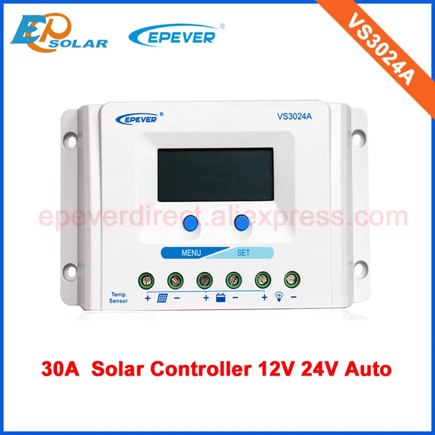 

VS3024A 30A ШИМ Контроллер заряда на солнечной батарее 30amp по отличной цене
