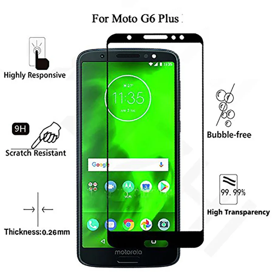 5D полное клеевое покрытие пленка Премиум Закаленное стекло для Motorola Moto G7 G6 G5s E5 Plus