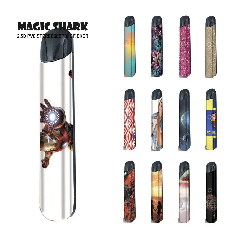 Ультра тонкий чехол для электронной сигареты Magic Shark Deadpool Gold Bling James наклейка Relx Alpha