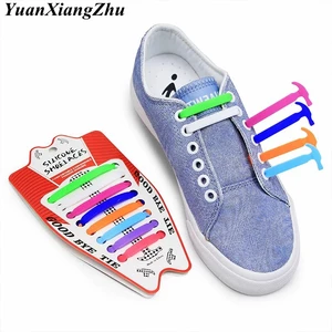 Эластичные шнурки для обуви, 16 шт.лот, силиконовые шнурки без завязывания, шнурки унисекс для детей и взрослых, шнурки для ленивых, резиновые шнурки 13 видов цветов