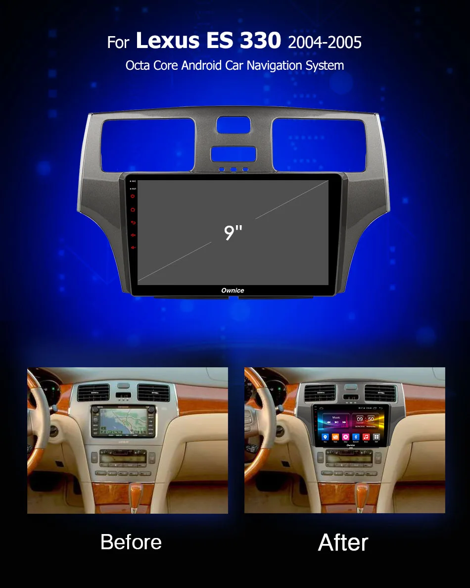 Ownice C500 + G10 8 Core Android 1 2 din Автомобильный Радио Coche плеер gps навигации для Lexus ES 330 MCV31 2004