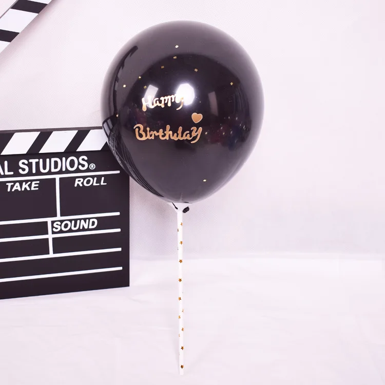 Самодельный латексный воздушный шар с золотыми буквами I Love You Happy Birthday, черный надувной воздушный шар, 12 дюймов, украшение для дня рождения, свадьбы, вечеринки