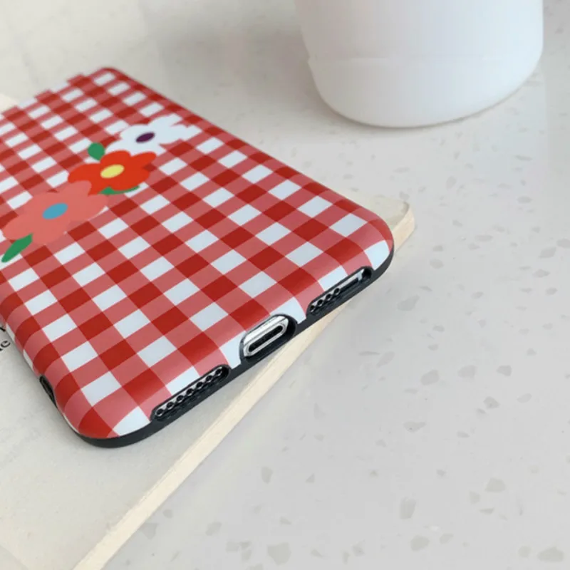 POBLU Cute Flower Floral Case For iphone XR XS Max Fashion Lattice TPU Soft Back Phone Cover Shell 6s 7 8 Plus Capa |