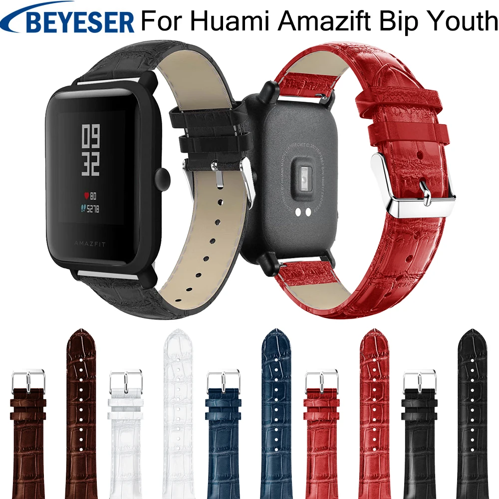 Кожаный ремешок для часов Xiaomi Huami Amazfit Bip Youth Samsung Gear S2 спортивный классический 20 мм