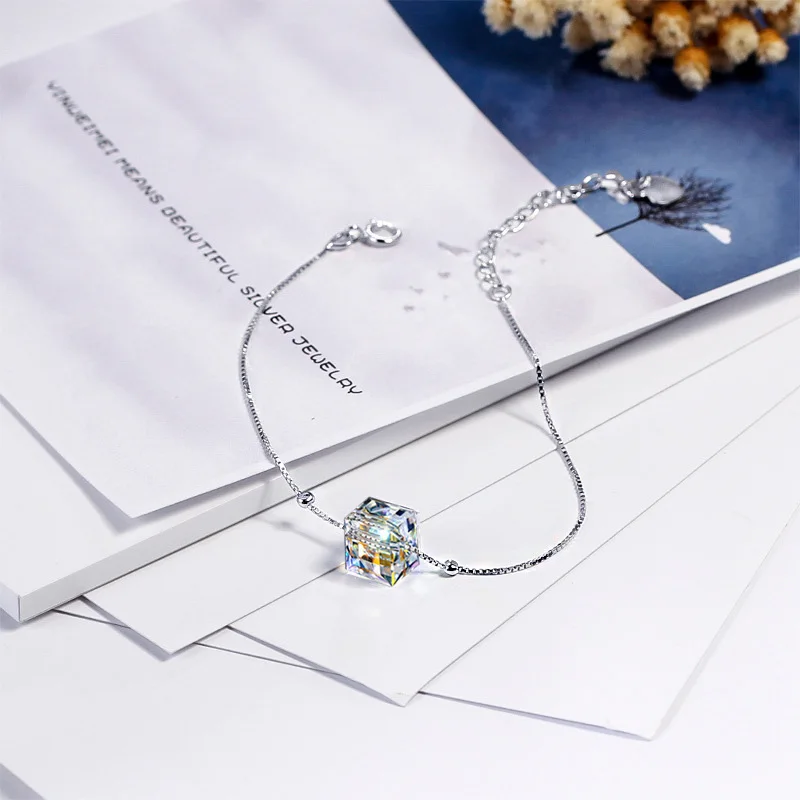 

925 Sterling Silver Jewelry silver-color Chain Charm Bracelet fine jewelry for women pulseras de plata 925 de