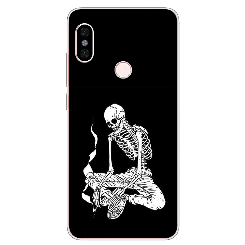 ciciber Phone Case for Xiaomi Mix Max 3 2 2s Cover Mi A2 9 8 6 5 F1 A1 5X 6X 5c 5s Lite Plus Pro SE Human Skeleton |