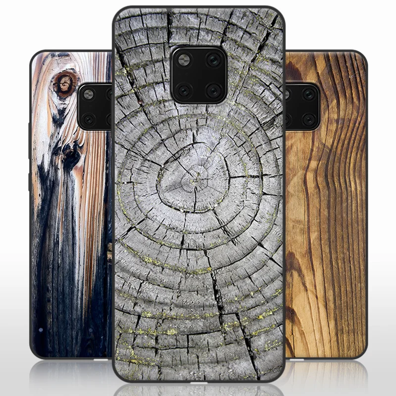 For Huawei Mate 20 Pro Case Cover Slim Luxury Silicone Soft TPU Wood Stone Patterned Phone Mate20 Protective Back | Мобильные