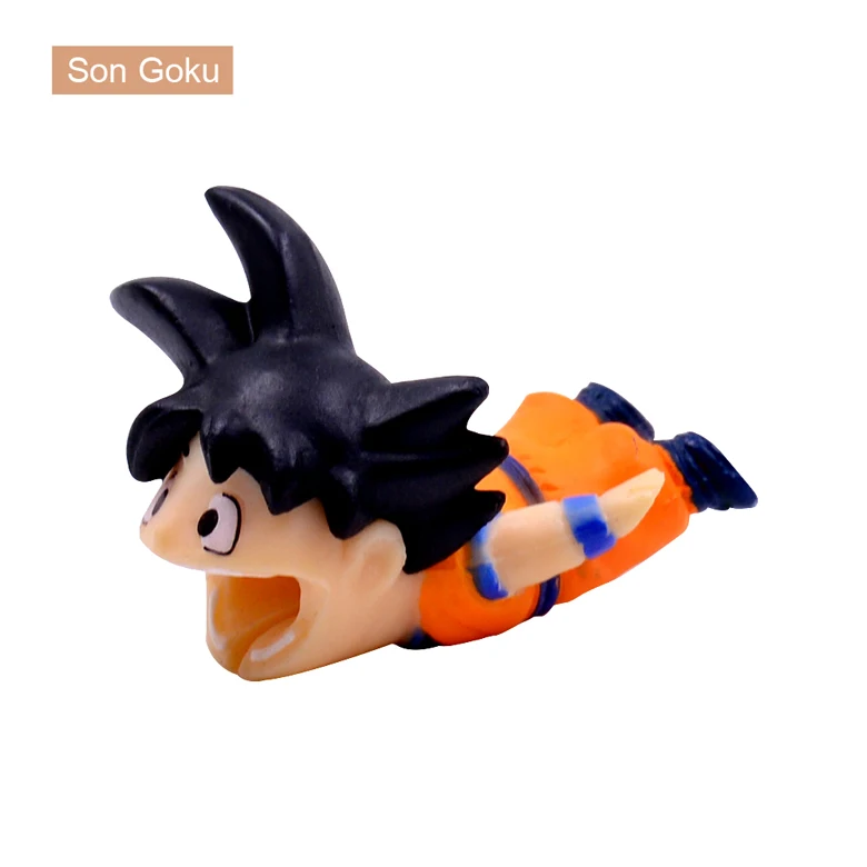Son Goku CHIPAL милый укус кабель протектор намотки для iPhone USB кабель Органайзер Чоппер Луффи Сон Гоку мультфильм животных укусы - Цвет: Son Goku