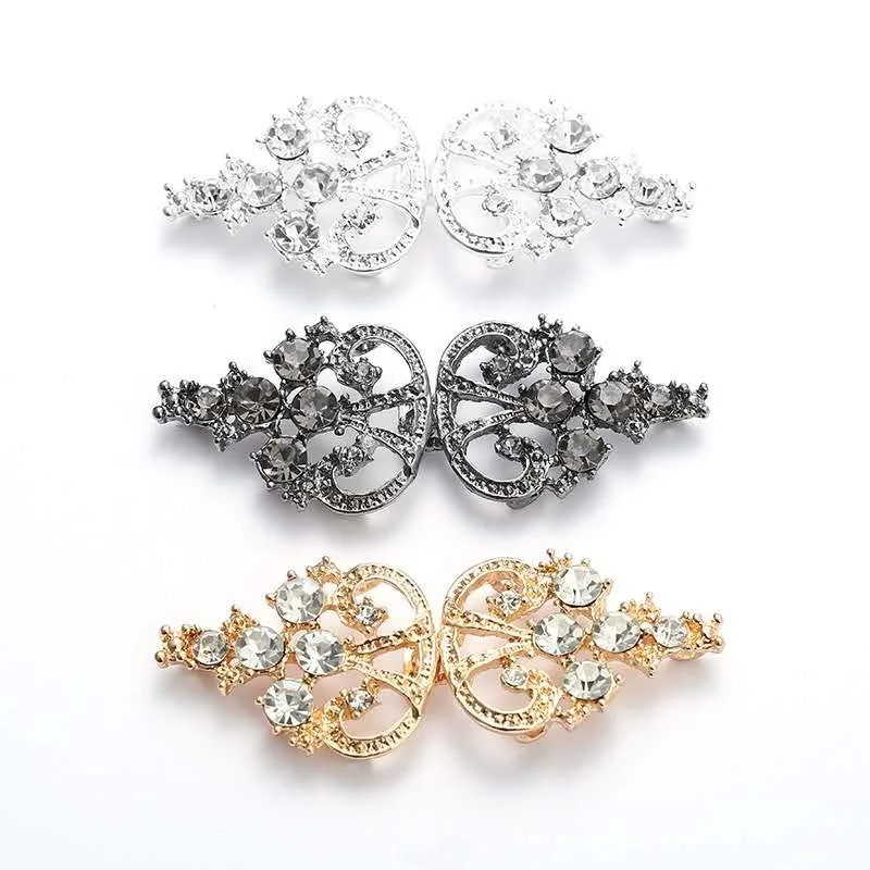

New Alloy Diamond-Studded Buckle Fashion A Diamond Pair Buckle Clothing Accessories Buckle Coat Button Drilling Clothing Jewelry
