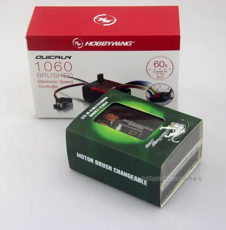 Щеточный электронный регулятор скорости Hobbywing QUICRUN 1060 60A ESC и Снежный Барс 540 мотор 35T 45T 55T электродвигателя с электронным регулятором хода(ESC) комбинации для 1/10 1/8 Гусеничный