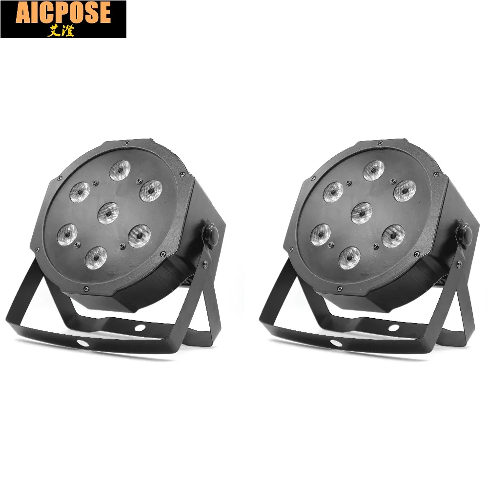 2 шт./лот 7*12 Вт светодиодные лампы бусины 7x12 Вт led Par огни RGBW 4в1 плоский par led dmx512 Диско Огни профессиональное студийное диджейское оборудование
