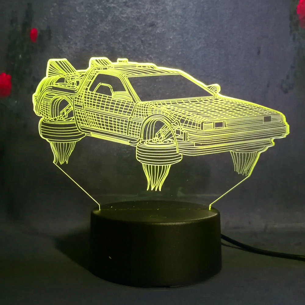 Крутой автомобиль 3D ночник светодио дный USB заряд дистанционного/Touch 7 цветов дети