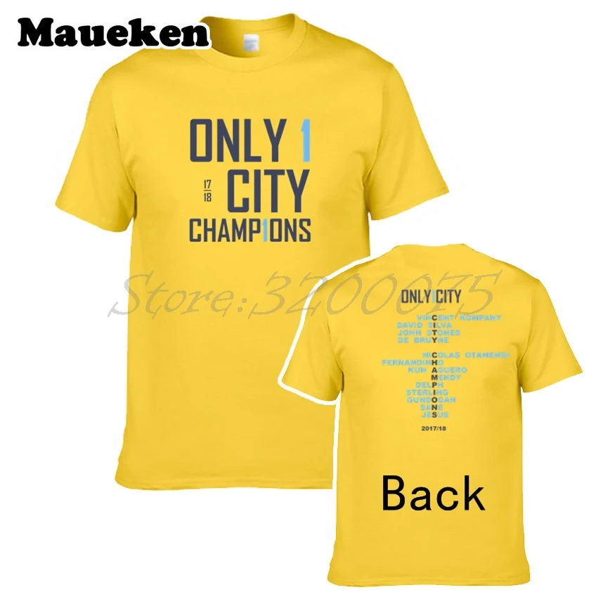 Мужская футболка только 1 город чемпионов Давида Сильва Де Брюйне Сане Иисуса
