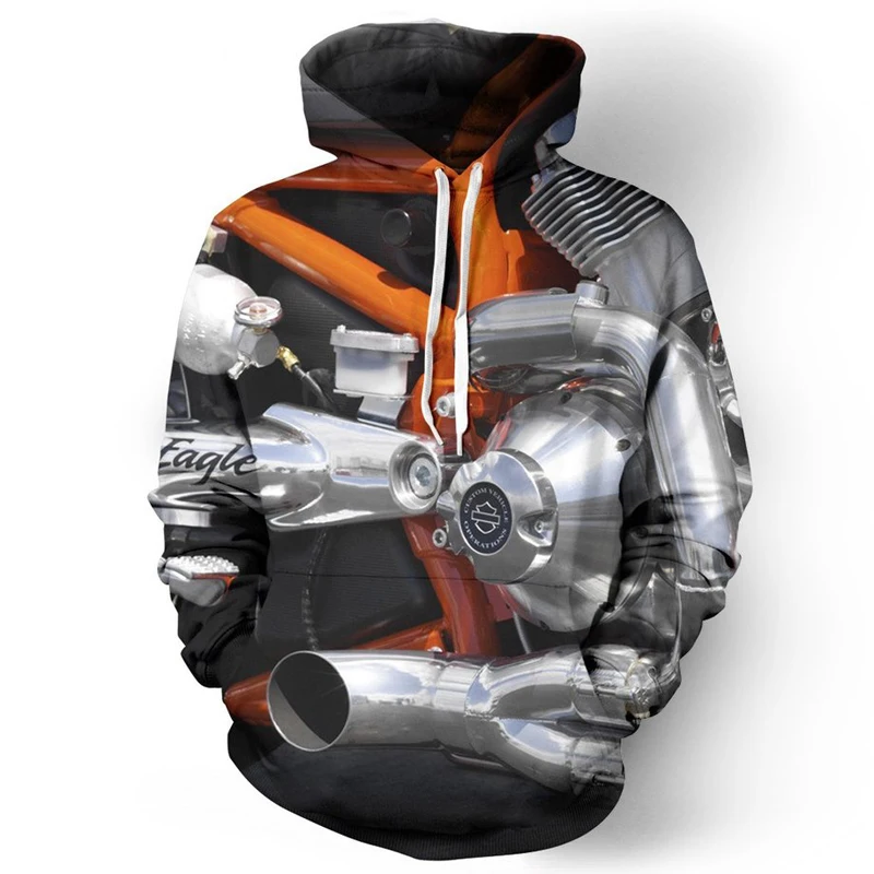 2017 new fashion Cool sweatshirt Hoodies Men women 3D print Motorcycle Passionate hot Style Streetwear Long sleeve | Мужская одежда