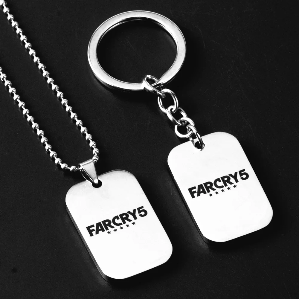 Дропшиппинг Far Cry 5 ожерелье Шарм из нержавеющей стали цепочка для ключей Подвеска