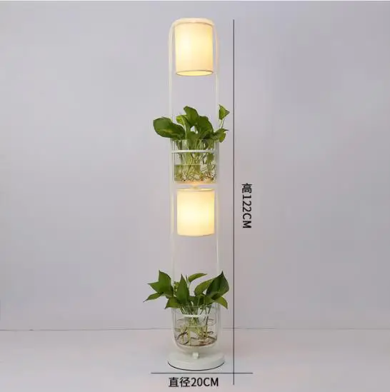 Floor lamp-White Современный китайский Декор растение цветочный торшер ткань абажур стекло Кабинет стенд пол свет AC110V-220V - Цвет абажура: Floor lamp-White