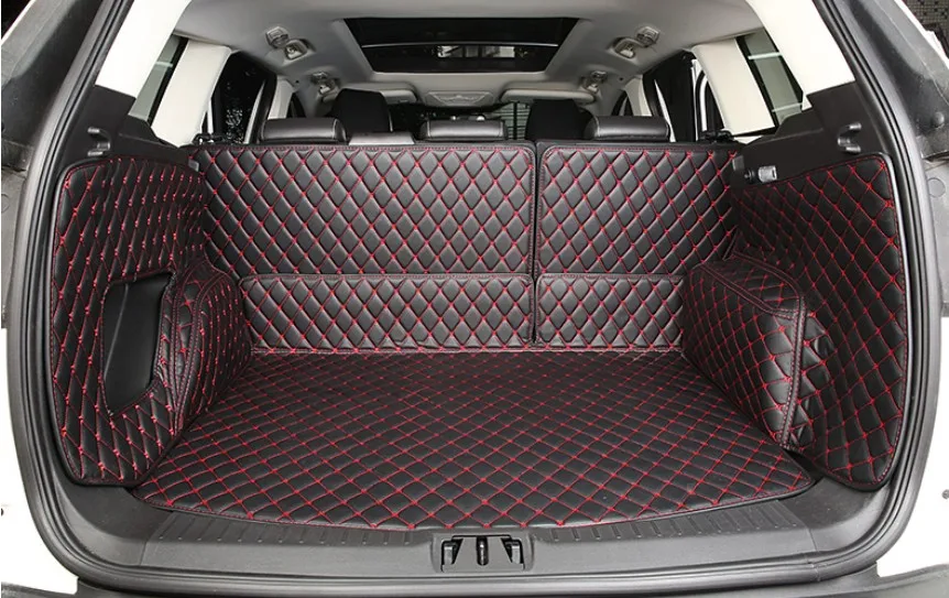

For Ford Kuga Escape 2013-2017 Full Rear Trunk Tray Liner Cargo Mat Floor Protector foot pad mats Embroidery Leather