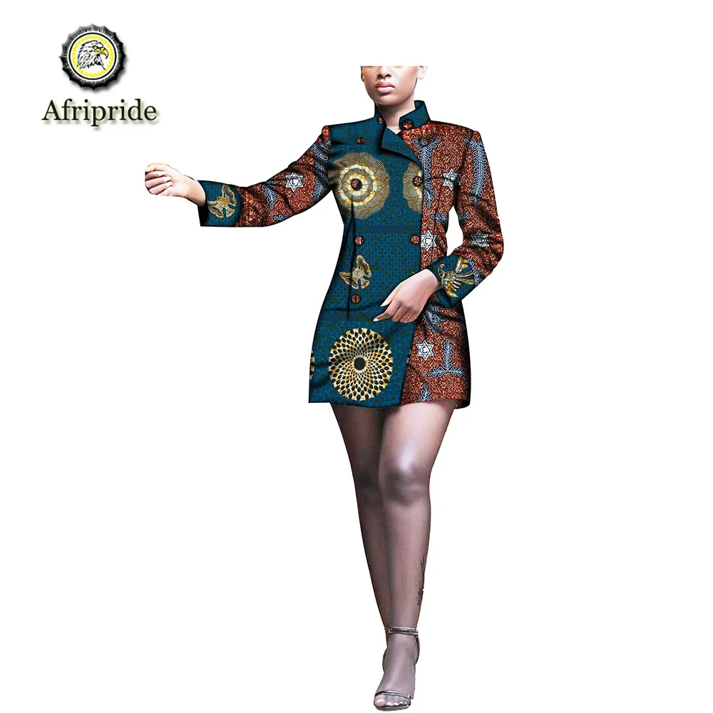 

2019 african dresses for women dashiki bazin riche AFRIPRIDE ankara print private custom pure cotton turn-down collar S1825063