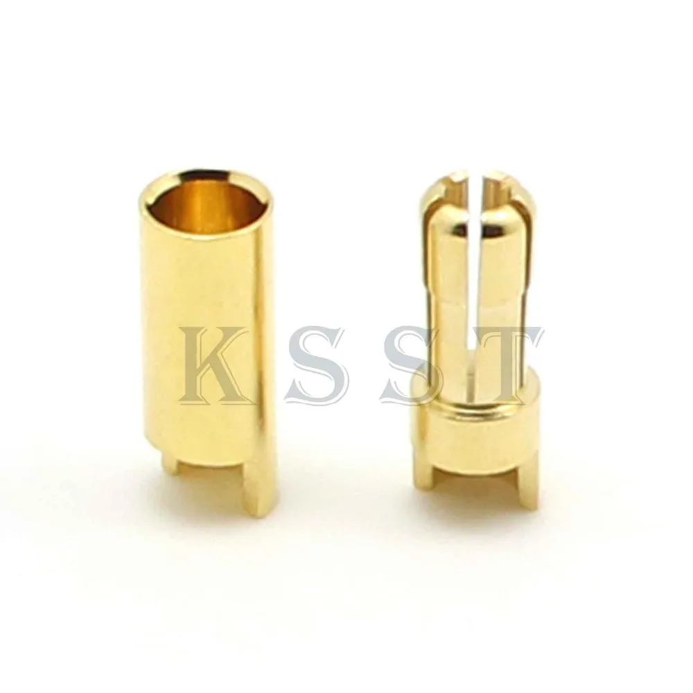 

GC5510 10 Pairs 5.5mm Copper Bullet Banana Plug Connectors Male + Female for RC Motor ESC Battery Part