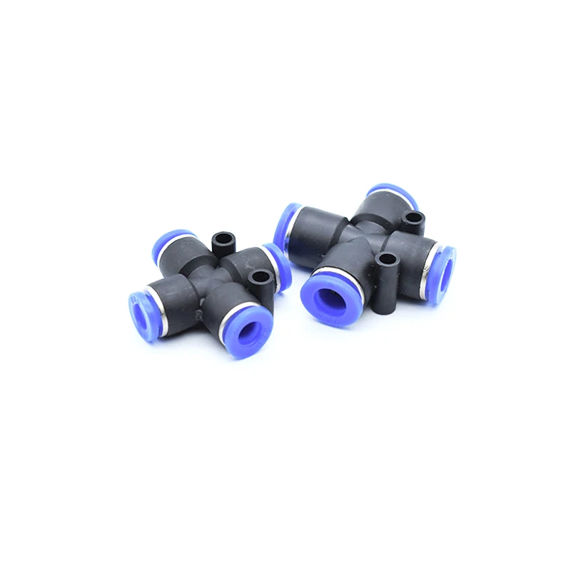 PZA4 6 8 10 12mm Air Fitting 4-Way Cross Shaped Splitter Push in Pneumatic Tube Connector Quick Fittings | Обустройство дома