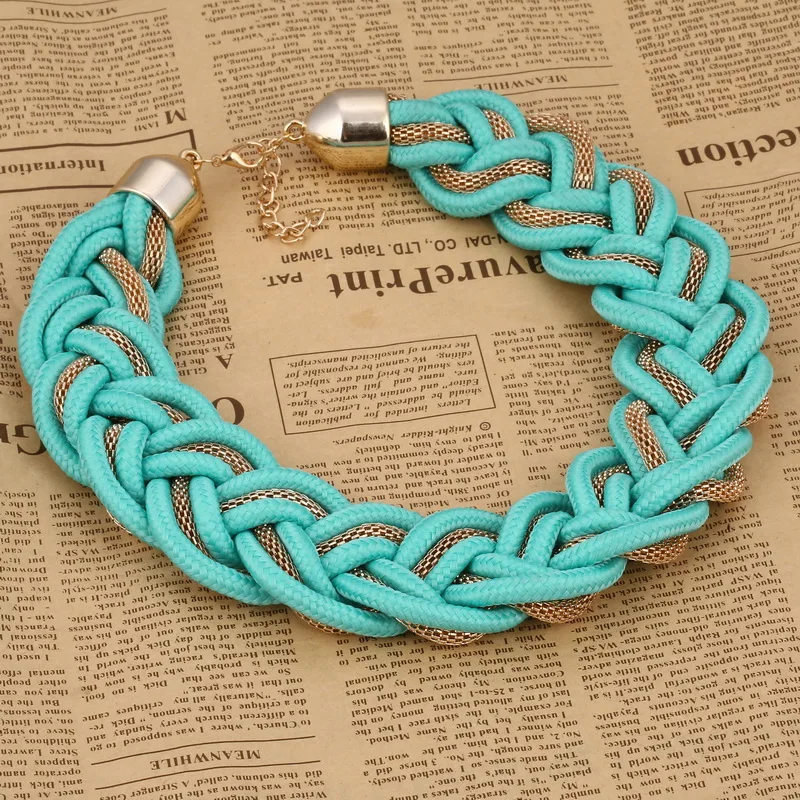 Ожерелье из хлопка неоновое Shourouk массивное ожерелье эффектное женское плетеное