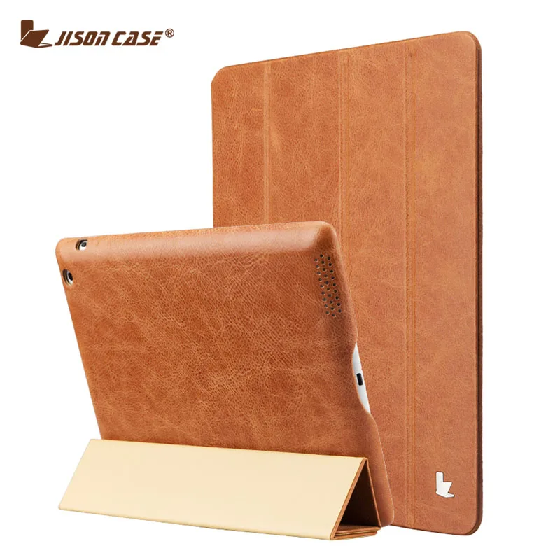 Jisoncase Натуральная кожа Тонкий флип чехол для iPad 2/3/4 чехол Роскошный стенд смарт-чехол для планшета Чехлы для iPad 2/3/4 чехол 9,7 дюймов