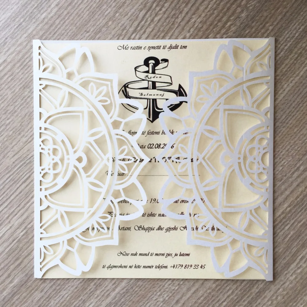 50pcs Glossy Paper Craft Modern Design Wedding Invitations Cards Custom Greeting Blessing Card Decoration Festival Supplies | Дом и сад