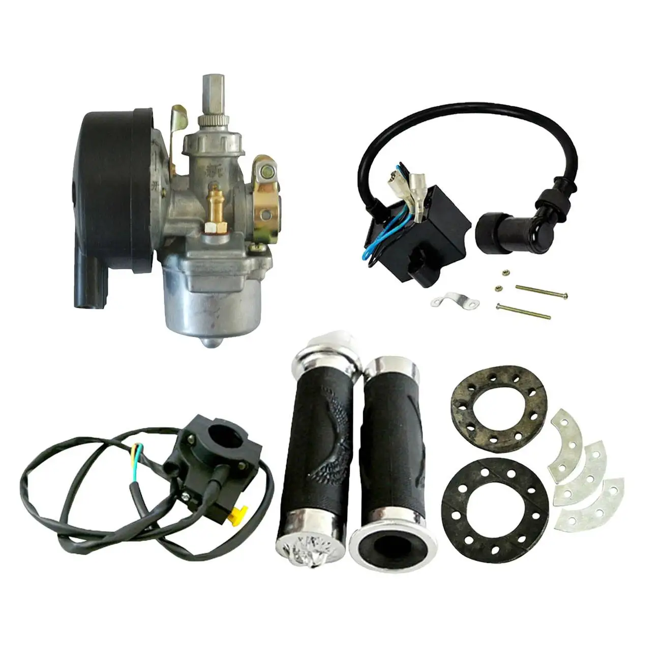 

Handlebar Grip Set&Ignition Coil&Carburetor For 66/80cc Motorized Bicycle